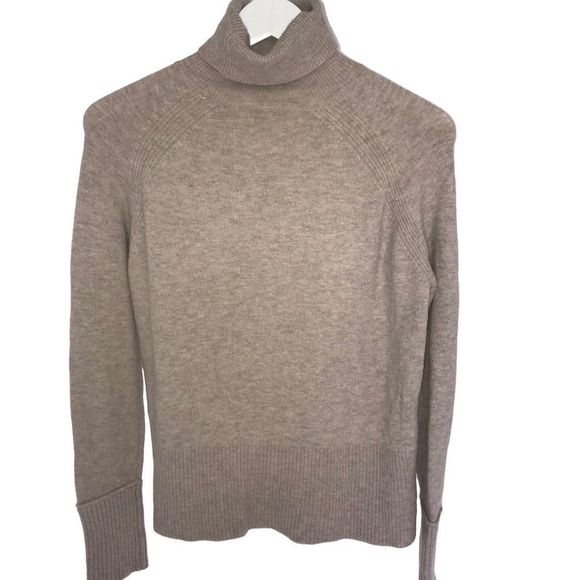 Cozy Beige Merino Alpaca Turtleneck Sweater - Picture 5 of 7
